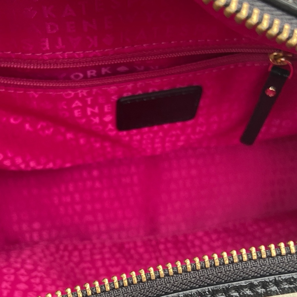 Kate Spade Black and Cream Striped Satchel - Picture 7 of 12